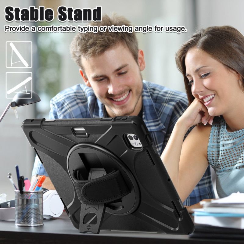 Coque iPad Pro 13 (2025) / 13 (2024) Support, Porte-Stylet et Sangle d'Épaule