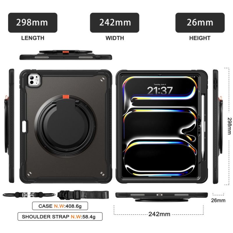 Coque iPad Pro 13 (2025) / 13 (2024) Support Rotatif et Bandoulière