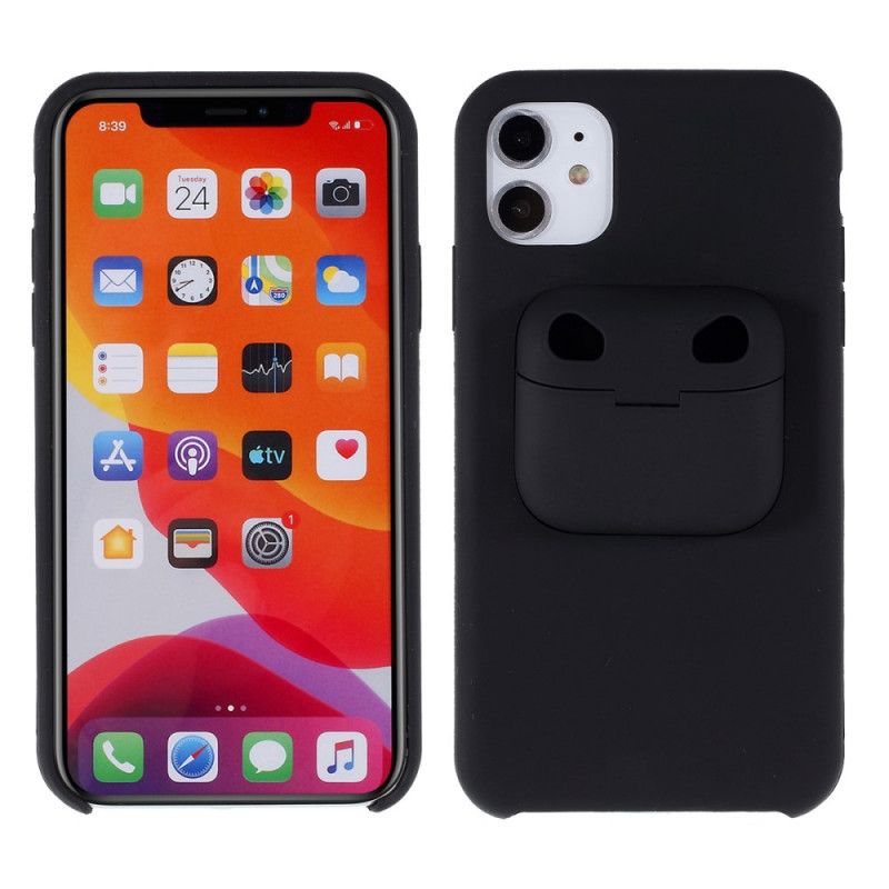 Coque iPhone 11 / Airpods Pro Silicone 2-en-1