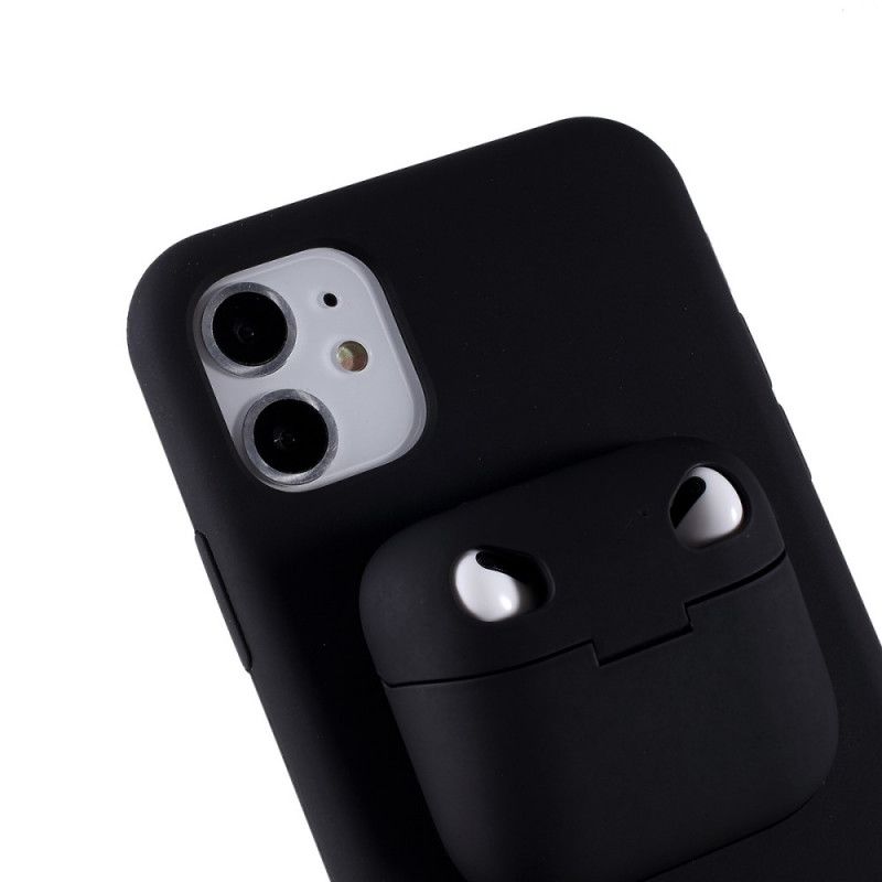 Coque iPhone 11 / Airpods Pro Silicone 2-en-1