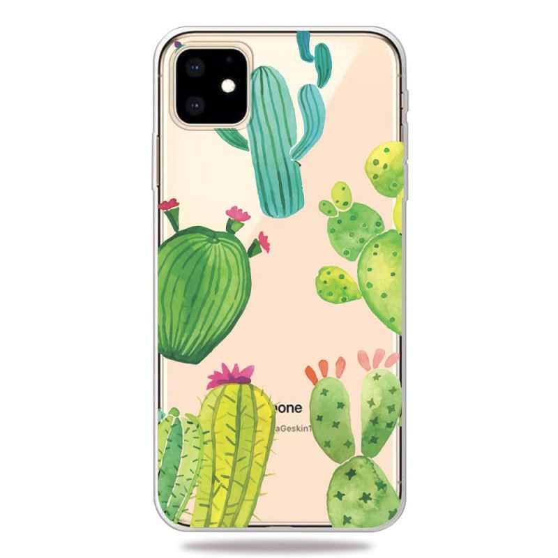 Coque iPhone 11 Cactus Aquarelle