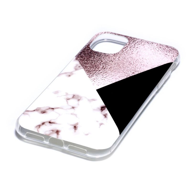 Coque iPhone 11 Effet Marbre Geométrie Violet