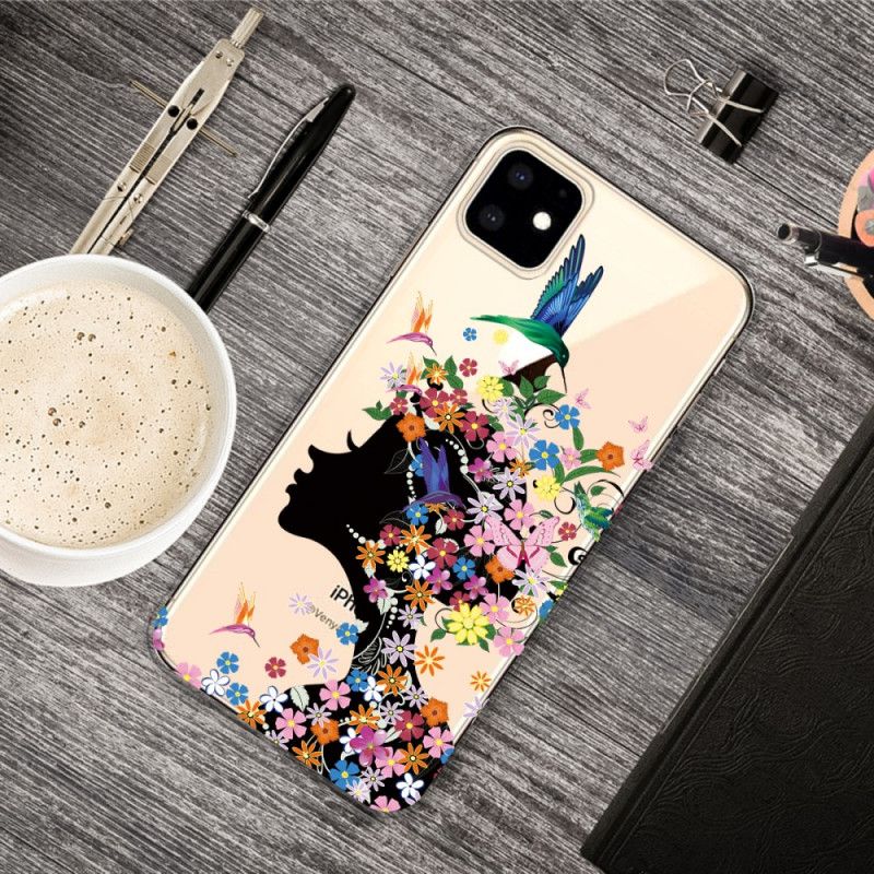 Coque iPhone 11 Jolie Tête Fleurie