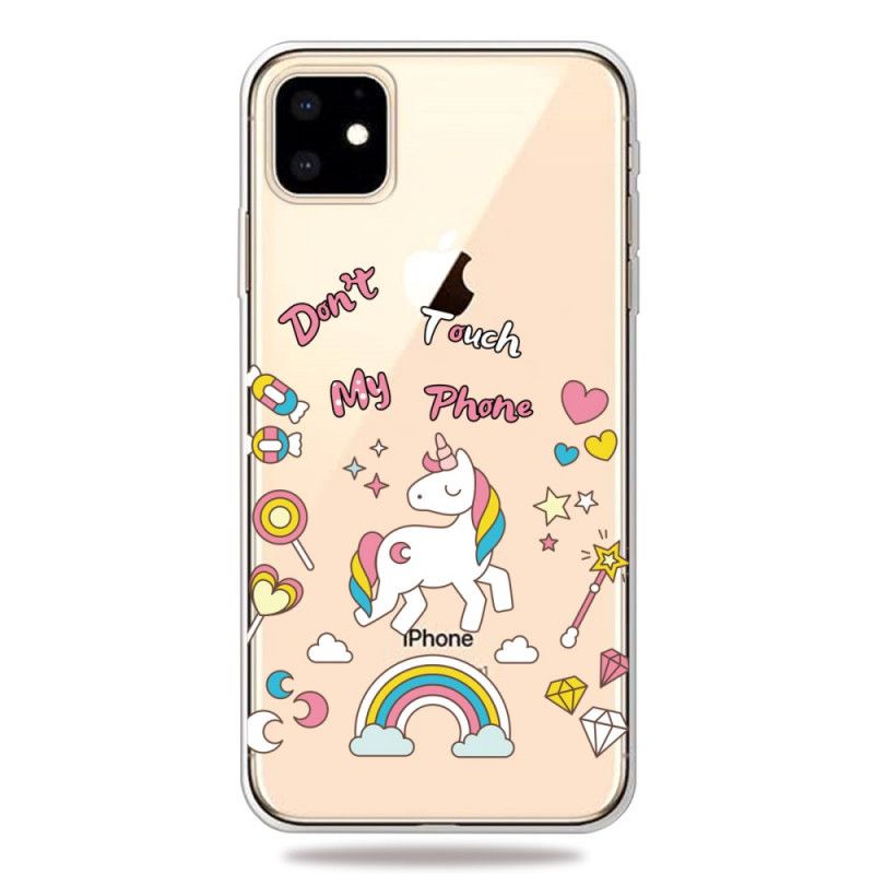 Coque iPhone 11 Licorne Don't Touch My Phone