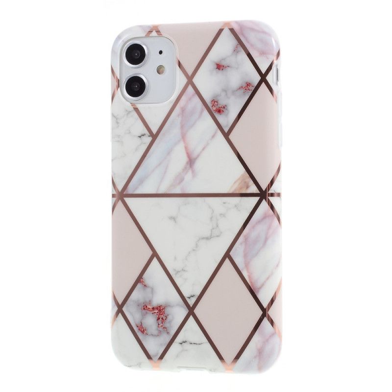 Coque iPhone 11 Marbre Géométrie Colorée