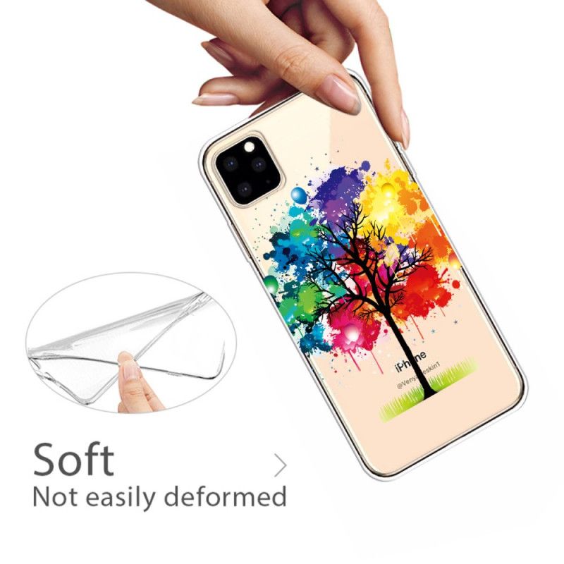 Coque iPhone 11 Max Pro Transparente Arbre Aquarelle