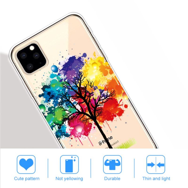 Coque iPhone 11 Max Pro Transparente Arbre Aquarelle