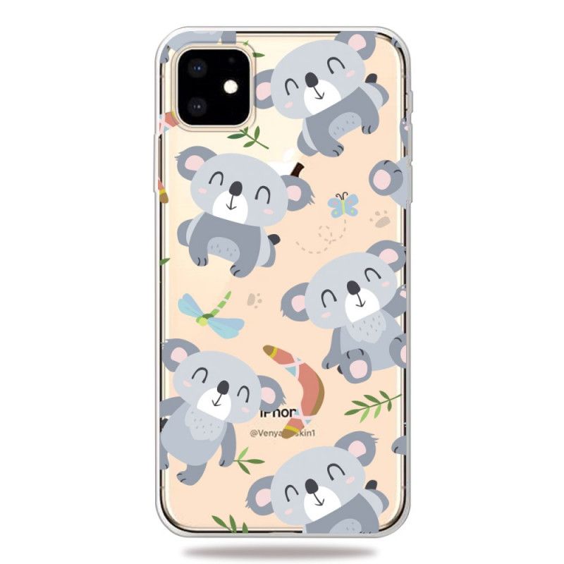 Coque iPhone 11 Mignons Koalas Gris