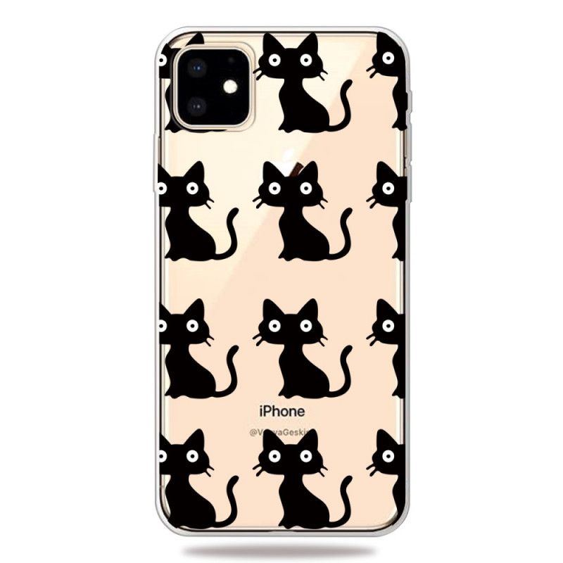 Coque iPhone 11 Multiples Chats Noirs