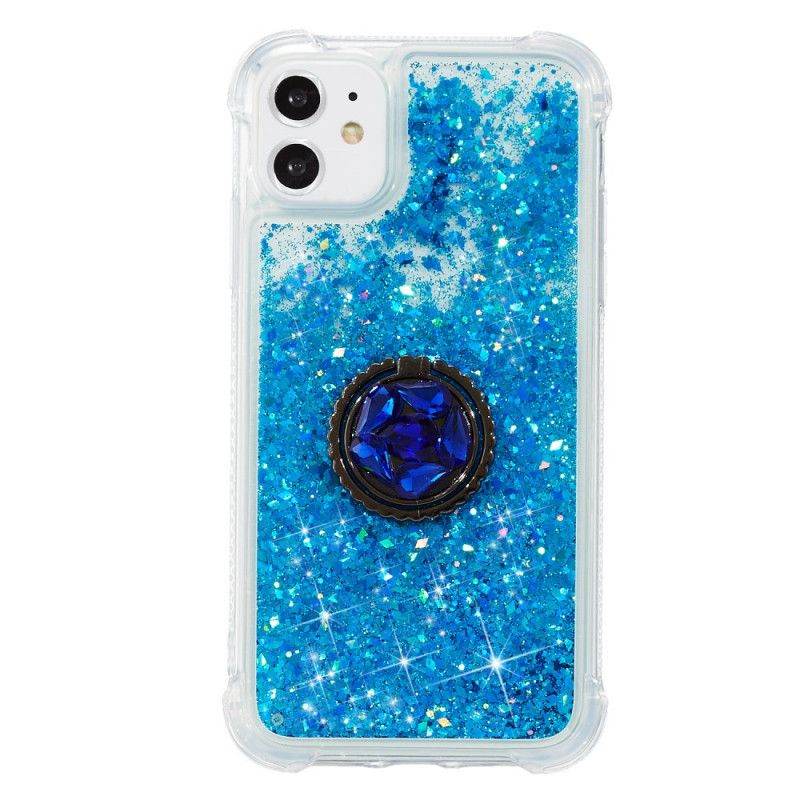 Coque iPhone 11 Paillettes Avec Anneau-support