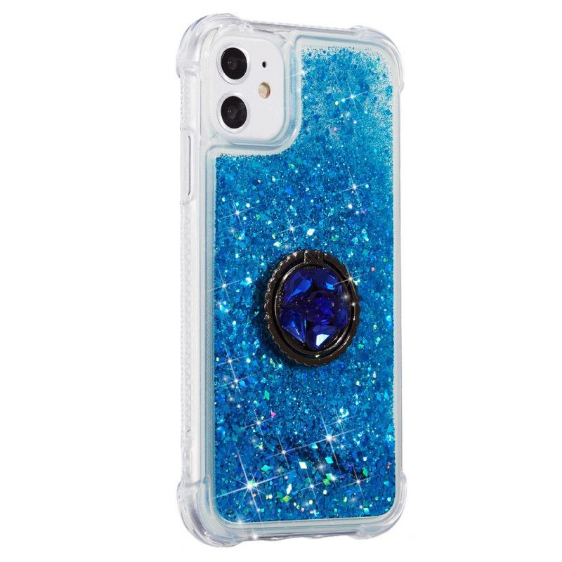 Coque iPhone 11 Paillettes Avec Anneau-support