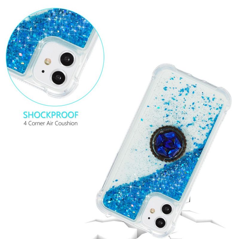 Coque iPhone 11 Paillettes Avec Anneau-support