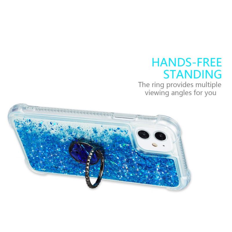 Coque iPhone 11 Paillettes Avec Anneau-support