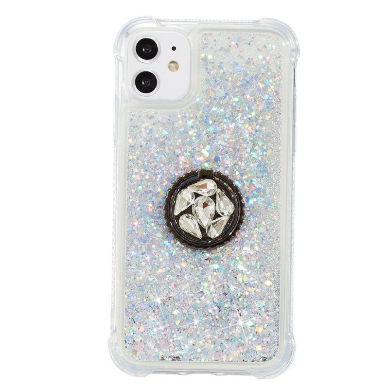 Coque iPhone 11 Paillettes Avec Anneau-support