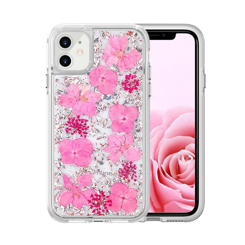 Coque iPhone 11 Paillettes Florales Luxe