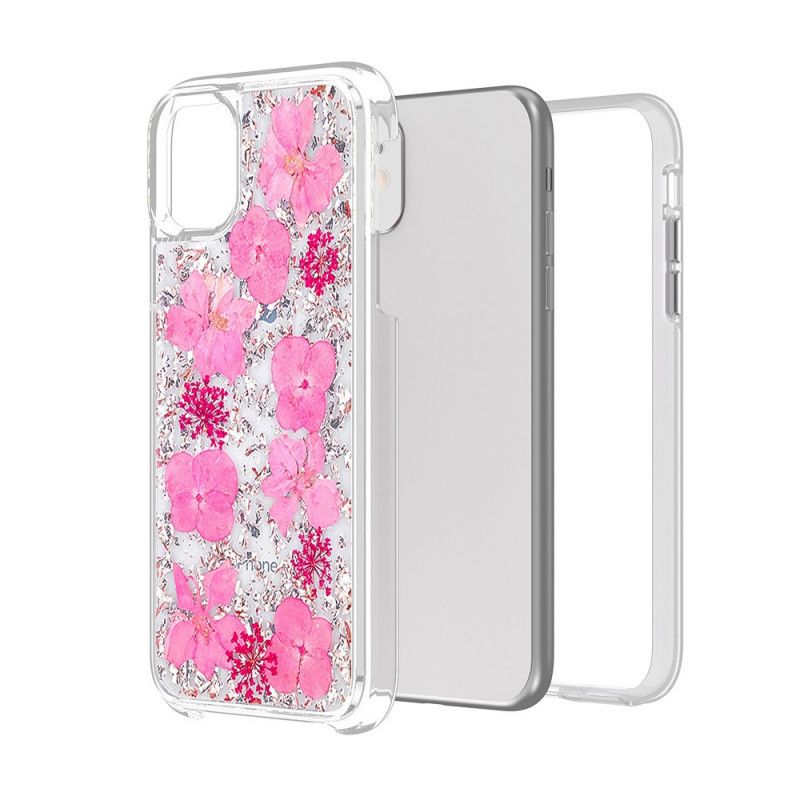 Coque iPhone 11 Paillettes Florales Luxe