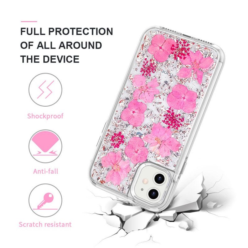 Coque iPhone 11 Paillettes Florales Luxe