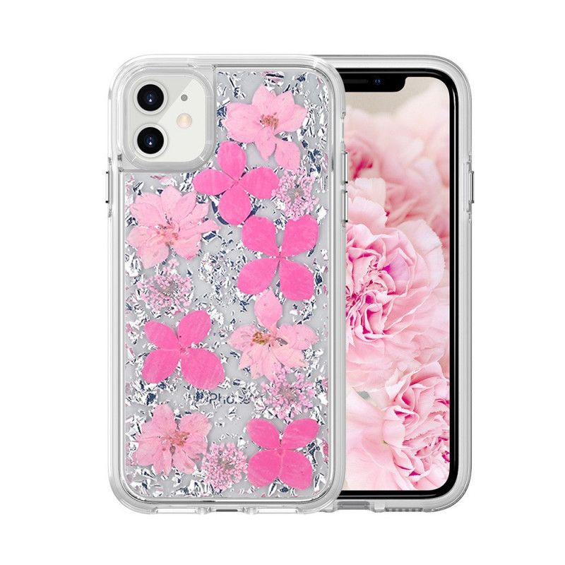 Coque iPhone 11 Paillettes Florales Luxe