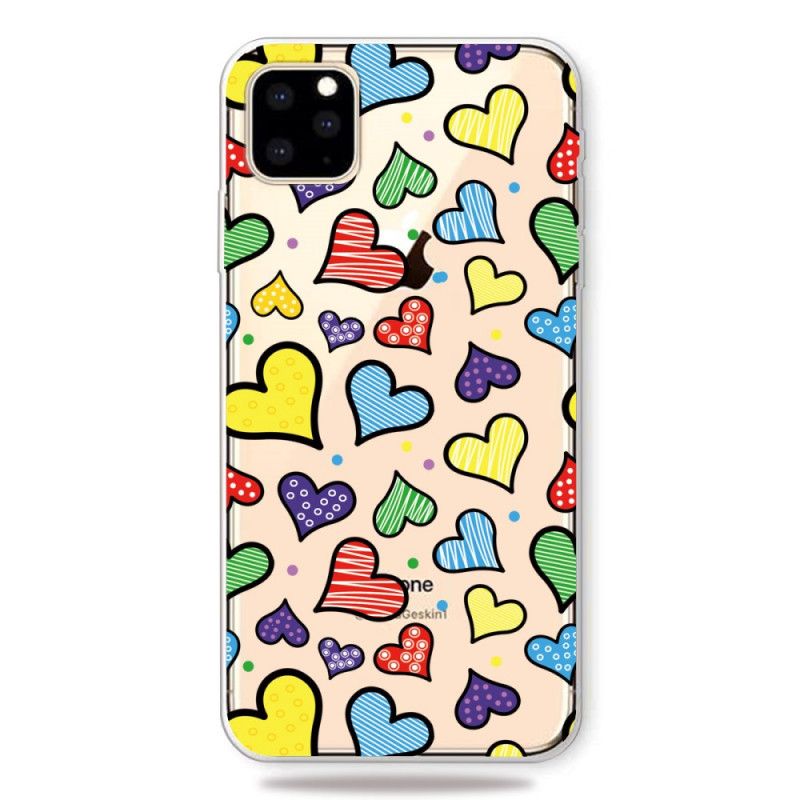 Coque iPhone 11 Pro Coeurs Multicolors