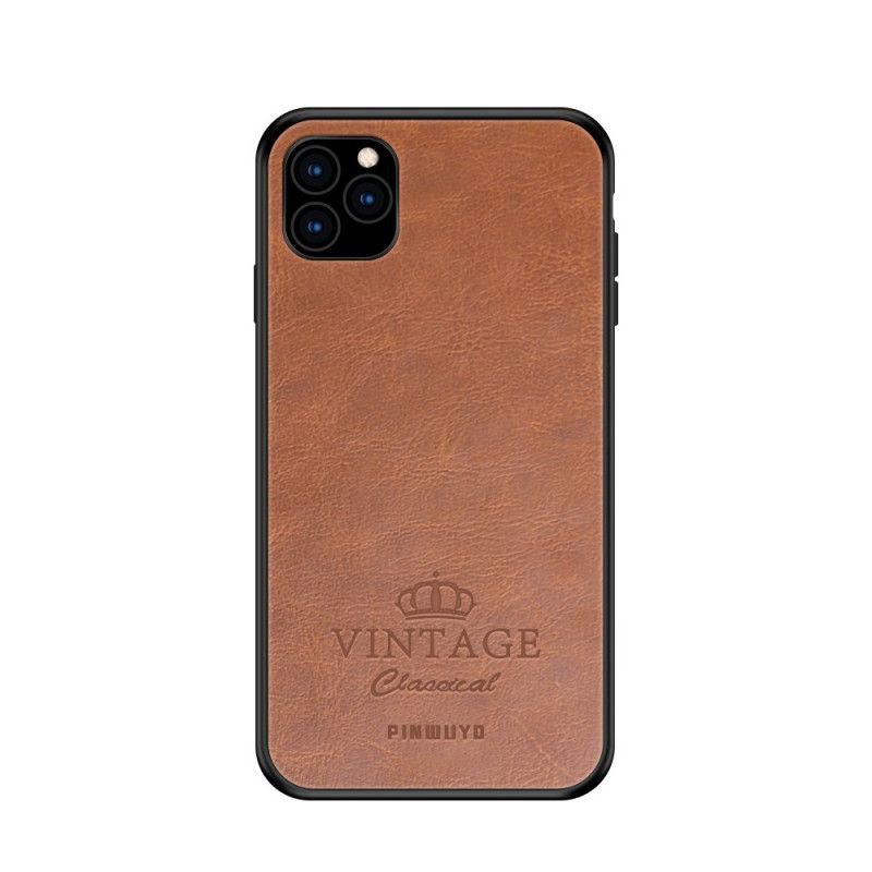 Coque iPhone 11 Pro Effet Cuir Vintage Pinwuyo