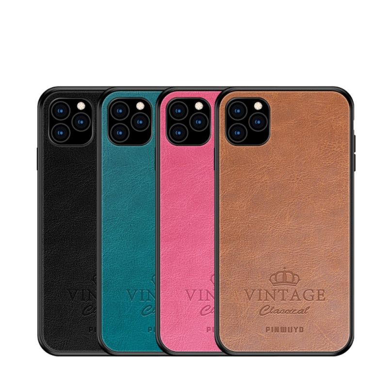 Coque iPhone 11 Pro Effet Cuir Vintage Pinwuyo