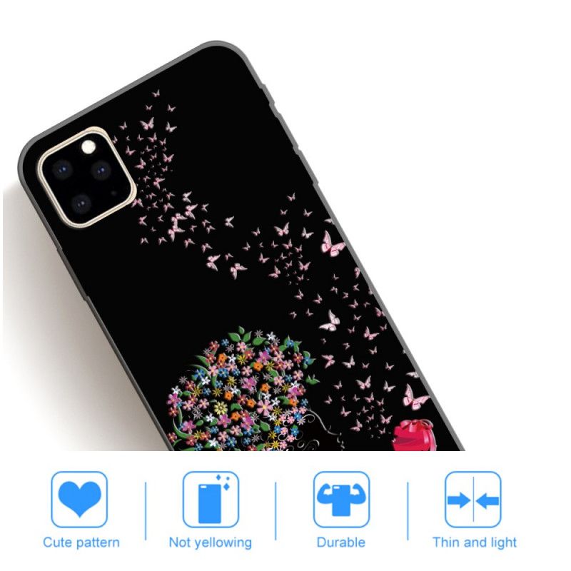 Coque iPhone 11 Pro Femme À La Tête Fleurie