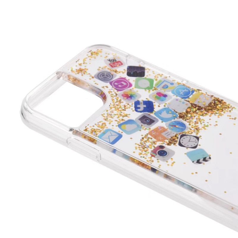 Coque iPhone 11 Pro Icônes App Paillettes