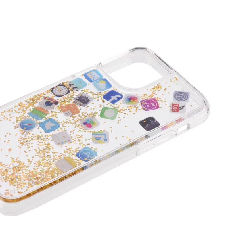 Coque iPhone 11 Pro Icônes App Paillettes