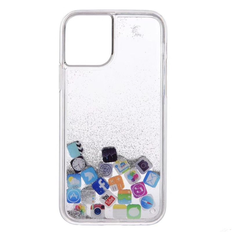 Coque iPhone 11 Pro Icônes App Paillettes