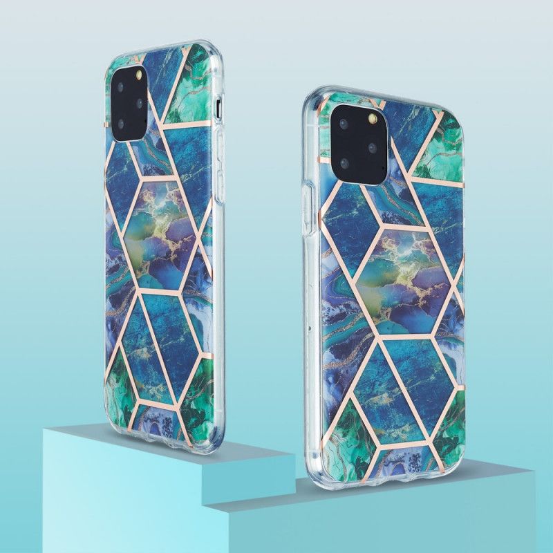 Coque iPhone 11 Pro Marbre Géométrique Flashy