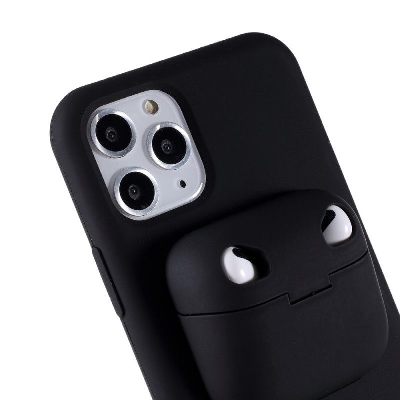Coque iPhone 11 Pro Max / Airpods Pro Silicone 2-en-1