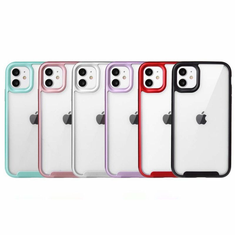 Coque iPhone 11 Pro Max Hybride Rebords Style Métal