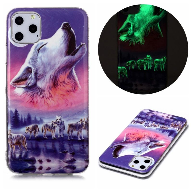 Coque iPhone 11 Pro Max Loup Fluorescente