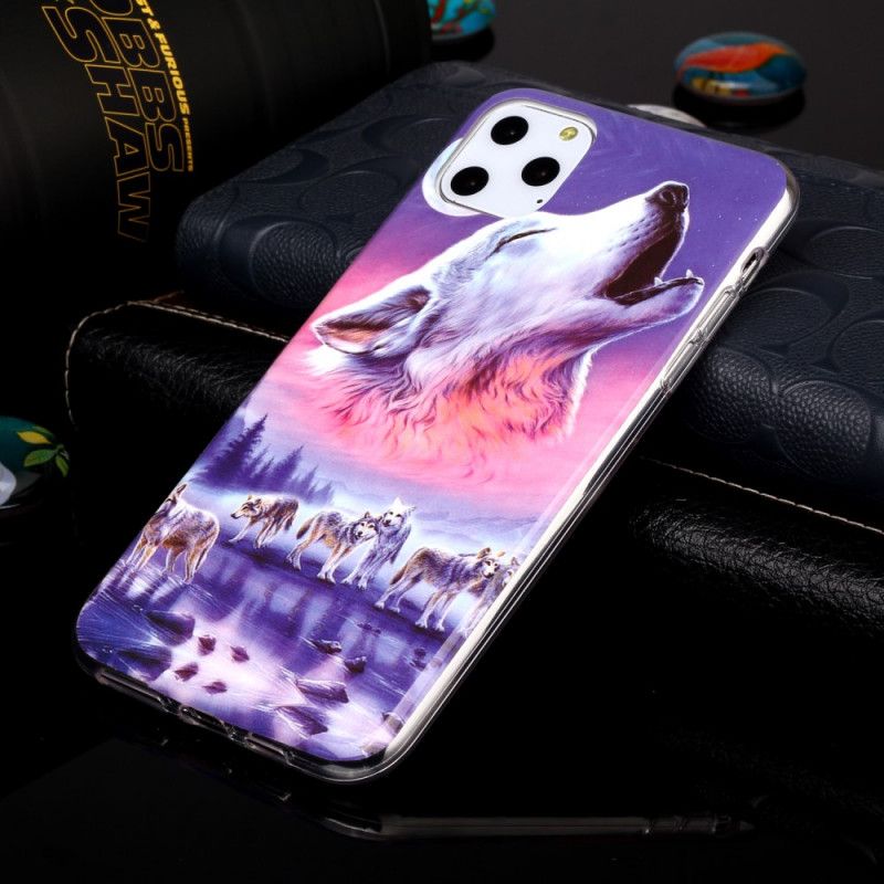 Coque iPhone 11 Pro Max Loup Fluorescente