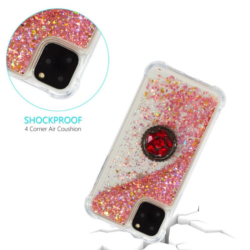 Coque iPhone 11 Pro Max Paillettes Avec Anneau-support