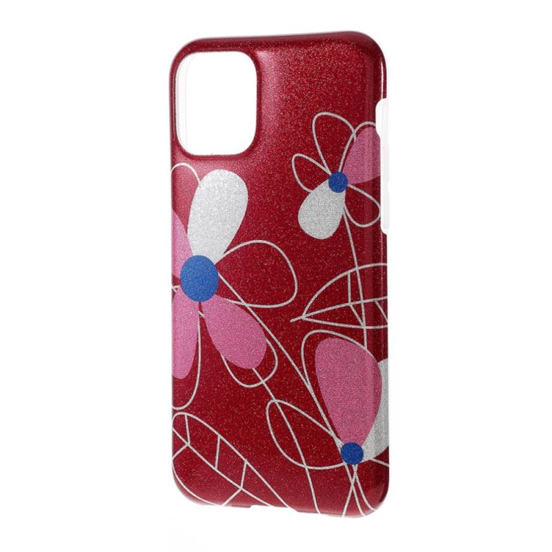 Coque iPhone 11 Pro Max Paillettes Florales