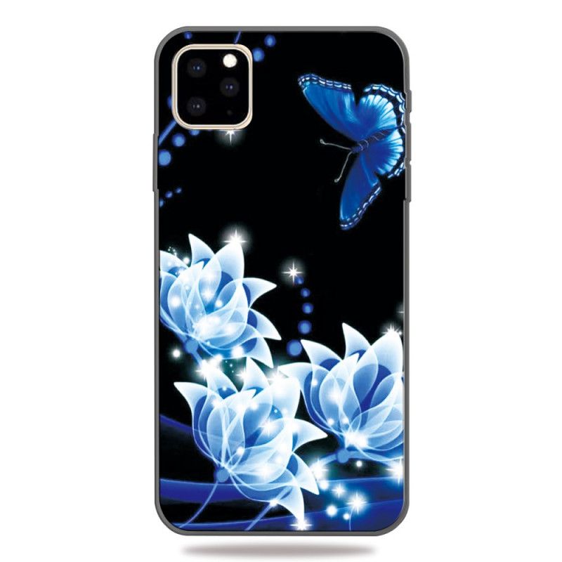 Coque iPhone 11 Pro Max Papillon Et Nénuphars Bleus