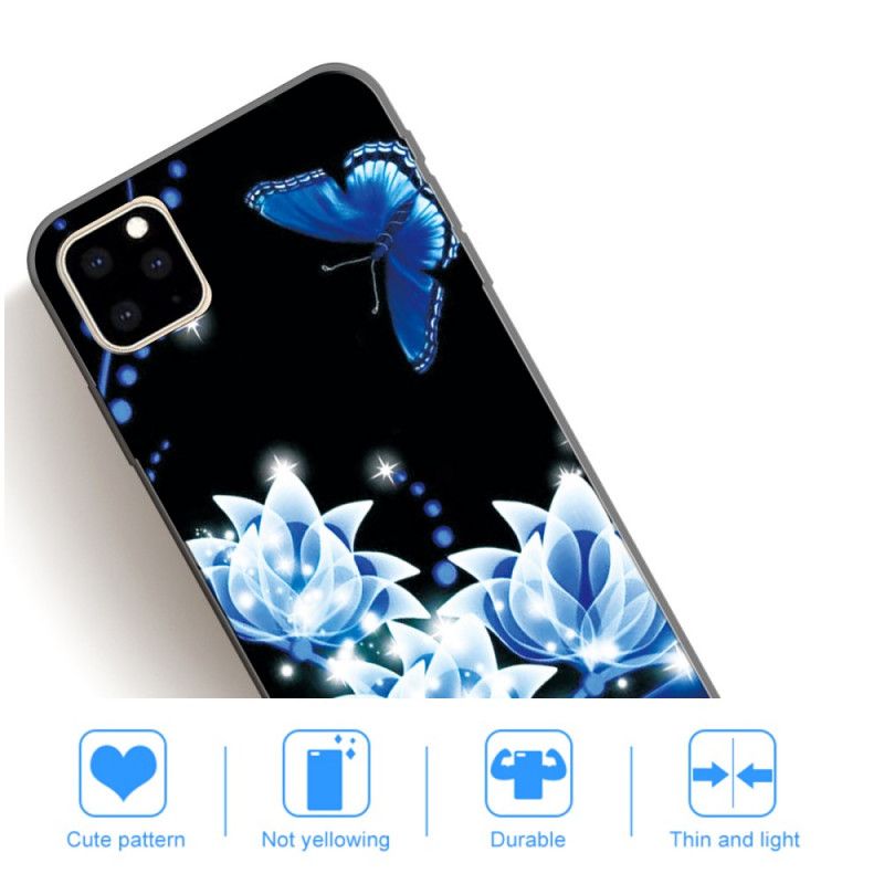 Coque iPhone 11 Pro Max Papillon Et Nénuphars Bleus