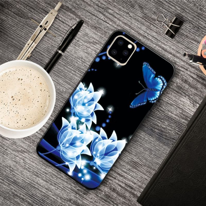 Coque iPhone 11 Pro Max Papillon Et Nénuphars Bleus