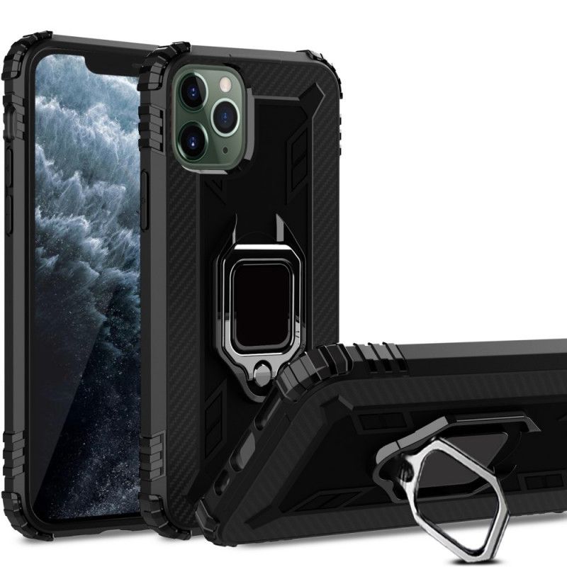 Coque iPhone 11 Pro Max Ring Et Fibre Carbone