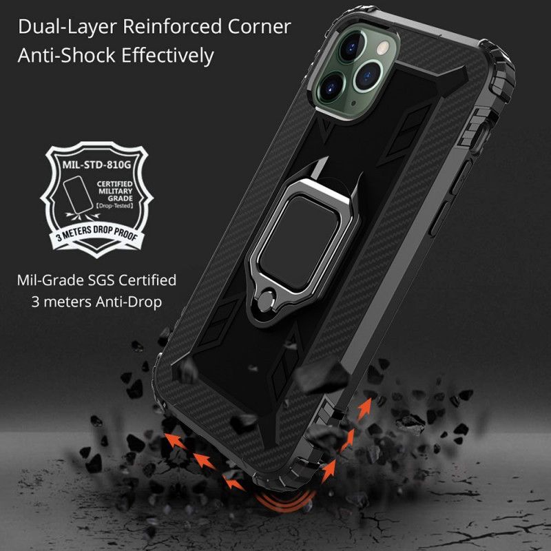 Coque iPhone 11 Pro Max Ring Et Fibre Carbone