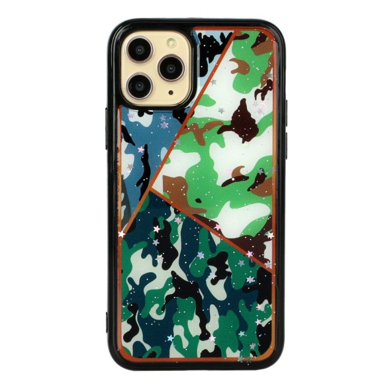 Coque iPhone 11 Pro Max Silicone Et Époxy Marbre Camouflage