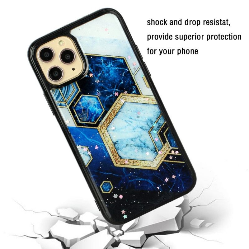 Coque iPhone 11 Pro Max Silicone Et Époxy Style Marbre