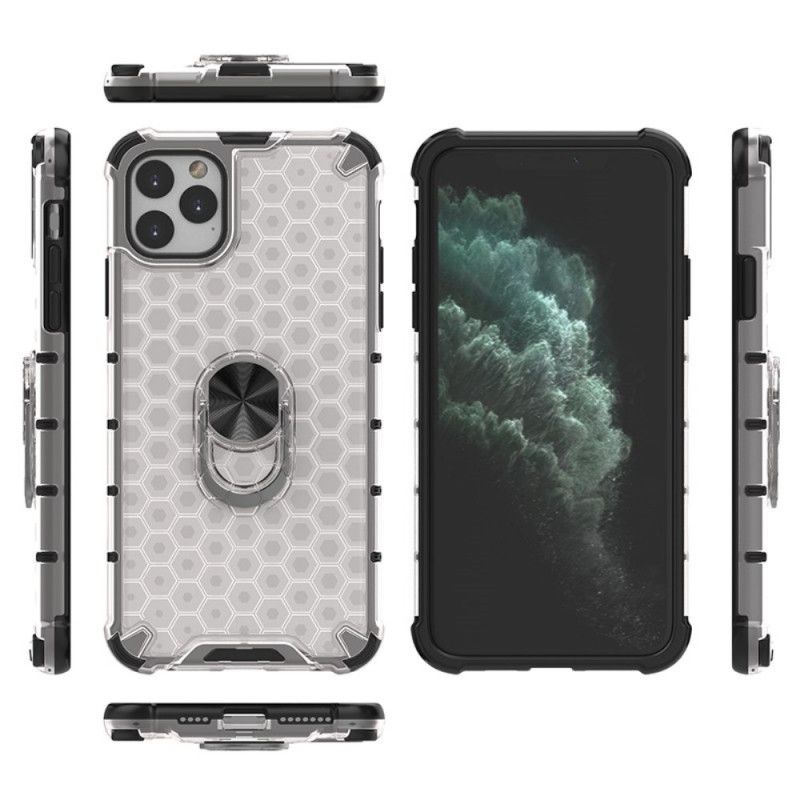 Coque iPhone 11 Pro Max Style Nid D'abeille Avec Anneau