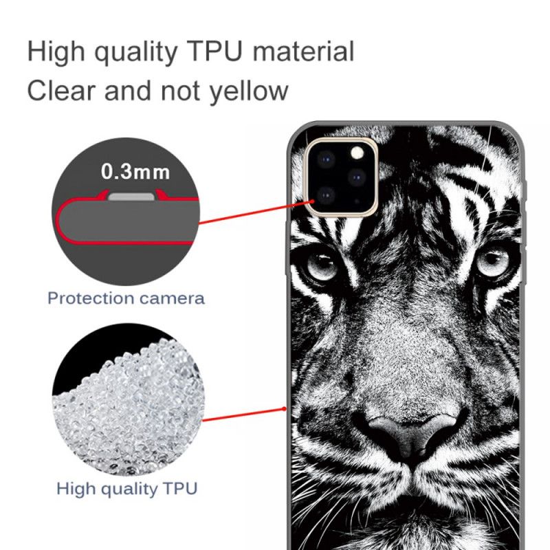 Coque iPhone 11 Pro Max Tigre Noir Et Blanc