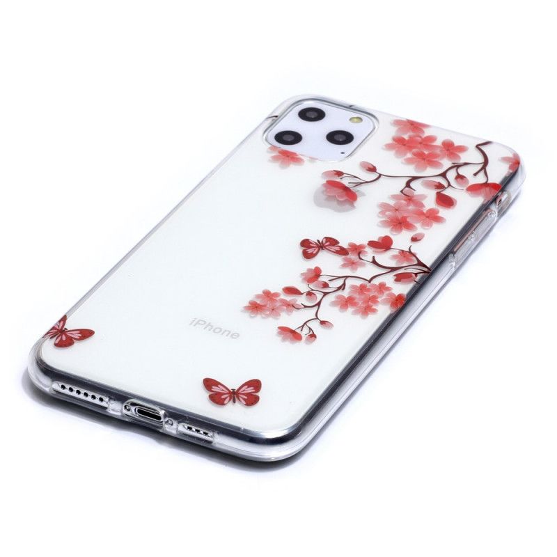 Coque iPhone 11 Pro Max Transparente Branche Aux Papillons