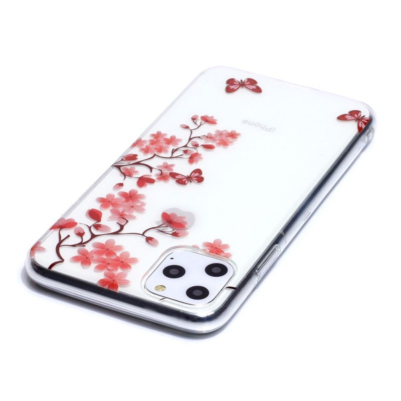 Coque iPhone 11 Pro Max Transparente Branche Aux Papillons