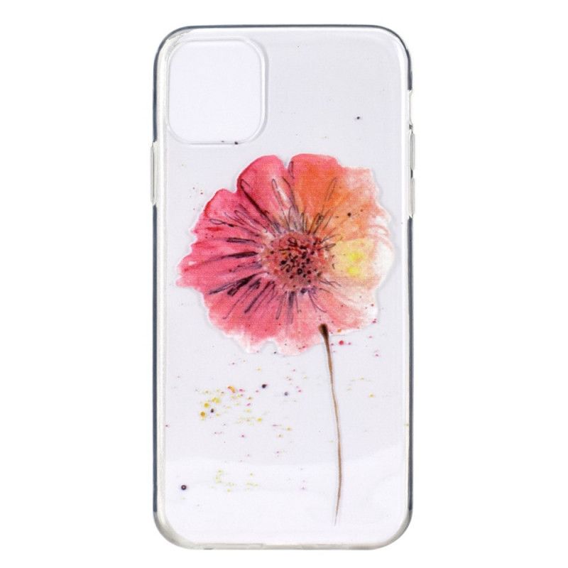 Coque iPhone 11 Pro Max Transparente Coquelicot Aquarelle