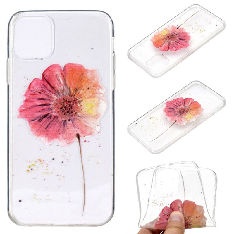 Coque iPhone 11 Pro Max Transparente Coquelicot Aquarelle