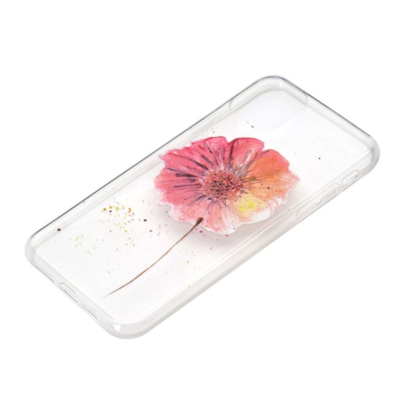 Coque iPhone 11 Pro Max Transparente Coquelicot Aquarelle